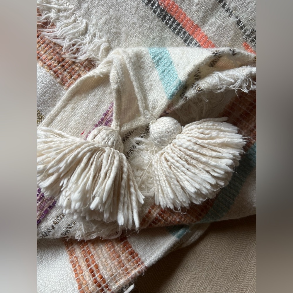 Anthropologie boho tassle throw blanket